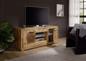 Massivholz TV-schrank mit Hirnholz Rustikal Wildeiche massiv geölt casademobila Goslar Massivholz TV-schrank mit Hirnholz Rustikal Wildeiche massiv geölt casademobila Goslar