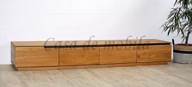 Breites Fernsehkommode 241x35x42cm ACERRO rustikale Asteiche massiv natur geölt Casa de mobila Goslar Breites Fernsehkommode 241x35x42cm ACERRO rustikale Asteiche massiv natur geölt Casa de mobila Goslar