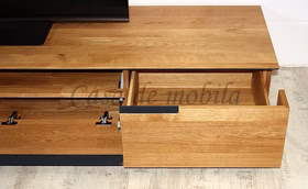 Massivholz TV-kommode ACERRO breit 241x35x42cm rustikale Asteiche massiv natur geölt Casademobila Goslar Massivholz TV-kommode ACERRO breit 241x35x42cm rustikale Asteiche massiv natur geölt Casademobila Goslar