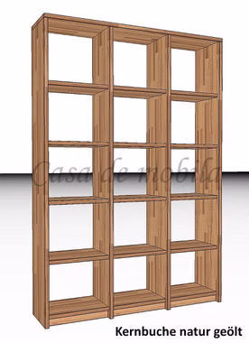 Massivholz Standregal Bücherregal Büroregal CONTRA buche kernbuche massiv natur geölt casademobila