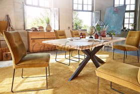Esszimmer tisch PLATON Wildeiche massiv geölt industrie look casademobila goslar