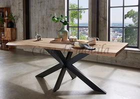 Massivholz Esstisch 200x75x100cm PLATON Eiche Wildeiche massiv geölt casademobila goslar