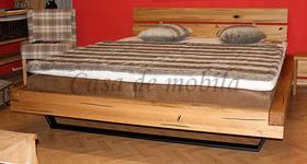 Kufenbett 200x200 BE-0572 Wildeiche massiv natur geölt Metallkufen Kufenbett 200x200 BE-0572 Wildeiche massiv natur geölt Metallkufen