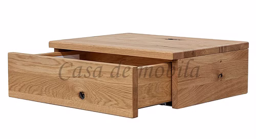 Nachtkonsole hängend 45x14x33cm Wildeiche massiv geölt Nachttisch hängend mit schublade BE-0572 Wildeiche massiv natur geölt Casa de mobila Goslar