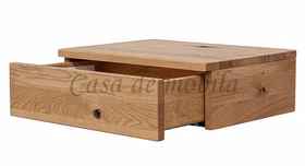 Nachtkonsole hängend 45x14x33cm Wildeiche massiv geölt Nachtkommode hängend mit schublade BE-0572 Wildeiche massiv natur geölt Casa de mobila Goslar
