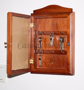 Schlüsselkasten 20x30x6cm DECOR Pappel massiv kirschbaumfarben lackiert
