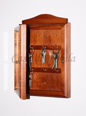 Schlüsselkasten 20x30x6cm DECOR Pappel massiv kirschbaumfarben lackiert Schlüsselkasten 20x30x6cm DECOR Pappel massiv kirschbaumfarben lackiert