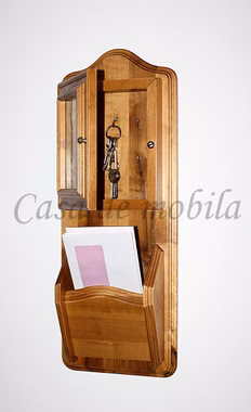 Massivholz Schlüsselschrank mit Briefablage DECOR Pappel honigfarben casademobila Goslar
