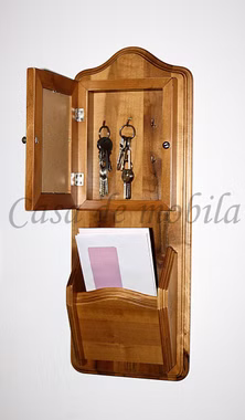 Massivholz Schlüsselbox mit Briefablage DECOR Pappel honigfarben casademobila Goslar