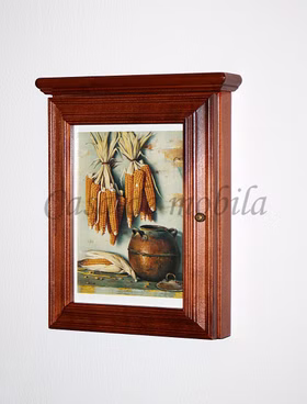 Schlüsselkasten 21x27x6cm DECOR Pappel massiv kirschbaumfarben lackiert Schlüsselkasten 21x27x6cm DECOR Pappel massiv kirschbaumfarben lackiert