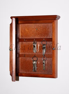 Schlüsselkasten 21x27x6cm DECOR Pappel massiv kirschbaumfarben lackiert Schlüsselkasten 21x27x6cm DECOR Pappel massiv kirschbaumfarben lackiert