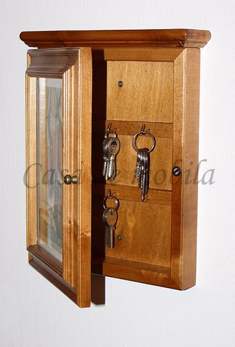 Schlüsselkasten 21x27x6cm DECOR Pappel massiv honigfarben lackiert Schlüsselkasten 21x27x6cm DECOR Pappel massiv honigfarben lackiert