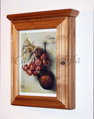 Schlüsselkasten 21x27x6cm DECOR Pappel massiv honigfarben lackiert Schlüsselkasten 21x27x6cm DECOR Pappel massiv honigfarben lackiert