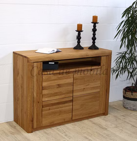 Sideboard 2-türig mit fach HORIZONT 128x94x45cm Wildeiche massiv natur geölt Sideboard 2-türig mit fach HORIZONT 128x94x45cm Wildeiche massiv natur geölt Casa de mobila Goslar