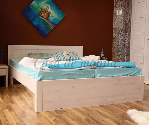 Massivholz Doppelbett Bett Bettgestell 140x200 cm RAUNA Kiefer massiv weiß lasiert casademobila Massivholz Doppelbett Bett Bettgestell 140x200 cm RAUNA Kiefer massiv weiß lasiert casademobila