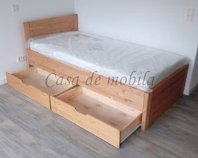 Massivholz Einzelbett mit schubladen 100x200 RAUNA Kiefer massiv gelaugt geölt casademobila