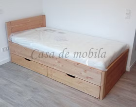 Schubkastenbett Schubladenbett holz 100x200 RAUNA Kiefer massiv gelaugt geölt casademobila