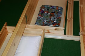Schubladenbett 100x200 RAUNA Kiefer massiv weiß lasiert
