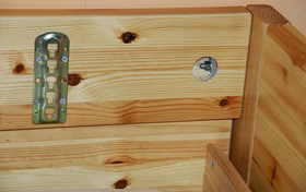 Schubladenbett 100x200 RAUNA Kiefer massiv weiß lasiert