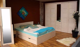 Massivholz Einzelbett mit Schubladen 100x200 cm RAUNA Kiefer massiv weiß lasiert casademobila