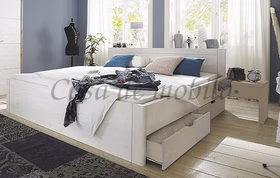 Echtholz Schubkastenbett 200x200 cm RAUNA Kiefernholz massiv weiß lasiert casademobila Goslar Echtholz Schubkastenbett 200x200 cm RAUNA Kiefernholz massiv weiß lasiert casademobila Goslar