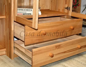 Vitrine 160x159x46/33cm CONTRA Massivholz Vitrine mit schubladen 160x159x46/33cm CONTRA Kernbuche massiv geölt Casa de mobila Goslar