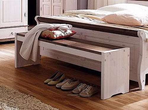 Flurbank BOSTON 160x48x40cm Kiefer massiv weiß lasiert Casademobila Goslar