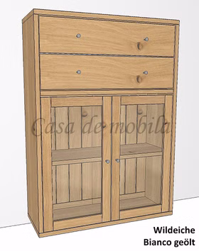 Massivholz Anrichte Schrank mit Glastüren und Schubladen CONTRA 89x122x33cm Wildeiche massiv Bianco geölt Casa de mobila Goslar Massivholz Anrichte Schrank mit Glastüren und Schubladen CONTRA 89x122x33cm Wildeiche massiv Bianco geölt Casa de mobila Goslar