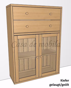 Massivholz Anrichte Schrank mit Glastüren und Schubladen CONTRA 89x122x33cm kiefer massiv gelaugt geölt Casa de mobila Goslar Massivholz Anrichte Schrank mit Glastüren und Schubladen CONTRA 89x122x33cm kiefer massiv gelaugt geölt Casa de mobila Goslar