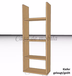 Massivholz Bücherregal schmal CONTRA 47x126x21cm Kiefer massiv gelaugt geölt Casa de mobila Goslar