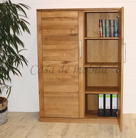 Highboard 2türig 102x143x40cm PALERMO Wildeiche massiv geölt Massivholz Büroschrank PALERMO 102x143x40cm 2türig Wildeiche massiv natur geölt Casa de mobila Goslar