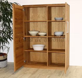 Highboard 2türig 102x143x40cm PALERMO Wildeiche massiv geölt Massivholz Küchenschrank PALERMO 102x143x40cm 2türig Wildeiche massiv natur geölt Casa de mobila Goslar
