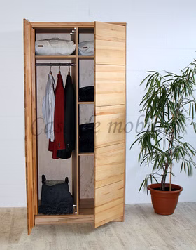 Wäsche-Kleiderschrank niedrig holz Stuttgart 2türig Kernbuche massiv geölt casademobila
