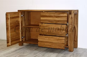 naturholz sideboard WOODSTOCK Eiche Wildeiche massiv geölt mit Wuchsrissen casademobila