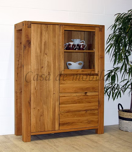 Massivholz Highboard Rustikal 119x155x45cm WOODSTOCK Wildeiche massiv natur geölt Casa de mobila Goslar Massivholz Highboard Rustikal 119x155x45cm WOODSTOCK Wildeiche massiv natur geölt Casa de mobila Goslar
