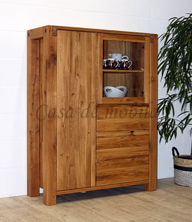 Massivholz Esszimmerschrank Rustikal 119x155x45cm WOODSTOCK Wildeiche massiv natur geölt Casa de mobila Goslar Massivholz Esszimmerschrank Rustikal 119x155x45cm WOODSTOCK Wildeiche massiv natur geölt Casa de mobila Goslar