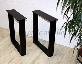 Tischbeine U 600 FINELINE 60x72x17cm Stahl schwarz matt RAL9005 Tischbeine metall 60x72x17cm U FINELINE 600 Stahl schwarz matt RAL9005