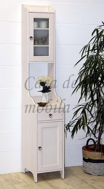 Massivholz Bad-Hochschrank COUNTRY 35x198x42cm Kiefer massiv weiß lasiert Casa de mobila Goslar Massivholz Bad-Hochschrank COUNTRY 35x198x42cm Kiefer massiv weiß lasiert Casa de mobila Goslar