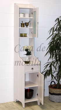 Schmale schrank COUNTRY 35x198x42cm Kiefer massiv weiß lasiert Casa de mobila Goslar Schmale schrank COUNTRY 35x198x42cm Kiefer massiv weiß lasiert Casa de mobila Goslar