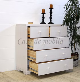 Schubladenkommode 100x104x43cm GULDBORG Kiefer weiß Massivholz Kommode mit Schubladen 100x104x43cm GULDBORG Kiefer massiv weiß lasiert Casa de mobila Goslar