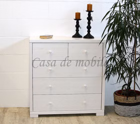 Schubladenkommode 100x104x43cm GULDBORG Kiefer weiß Massivholz Schubladenschrank 100x104x43cm GULDBORG Kiefer massiv weiß lasiert Casa de mobila Goslar