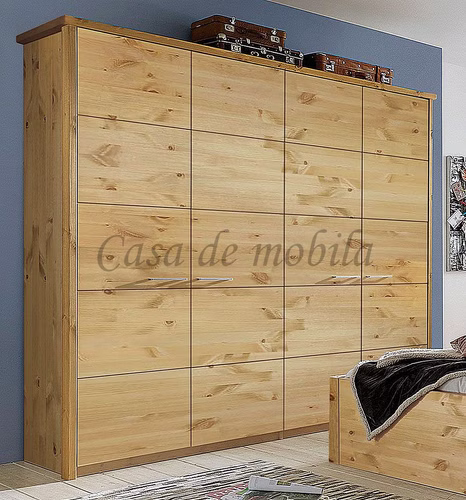 Kleiderscharank 4türig Kiefer massiv gelaugt geölt Massivholz Kleiderschrank 214x224x62cm HAMBURG 4 türig Kiefer massiv eichefarben gelaugt geölt Casa de mobila Goslar