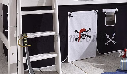 Vorhang 4teilig für Hochbett INFANSKIDS TOBYKIDS halbhoch Pirat Vorhang 4teilig für Hochbett INFANSKIDS TOBYKIDS halbhoch Pirat