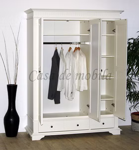 Massivholz Mehrzweckschrank DAHLIA 3türig Fichte massiv altweiß,creme weiss Landhausstil Massivholz Mehrzweckschrank DAHLIA 3türig Fichte massiv altweiß,creme weiss Landhausstil