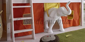 Vorhang 4teilig für Hochbett INFANSKIDS TOBYKIDS halbhoch Gelb Orange