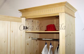 innen schrank DAHLIA 90x205x58cm 1türig Fichte massiv natur geölt Casa de mobila Goslar