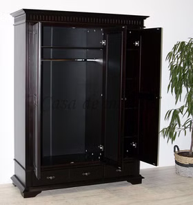 Massivholz Dielenschrank 154x205x58cm DAHLIA 3türig Fichte Dunkelbraun Kolonialstil von Casademobila Goslar Massivholz Dielenschrank 154x205x58cm DAHLIA 3türig Fichte Dunkelbraun Kolonialstil von Casademobila Goslar