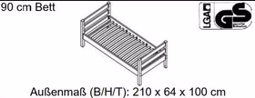 Bett mit Schubladen 90x200cm INFANSKIDS Kiefer massiv weiß lasiert von Casademobila Goslar