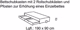 Bett mit Schubladen 90x200cm INFANSKIDS Kiefer massiv weiß lasiert von Casademobila Goslar