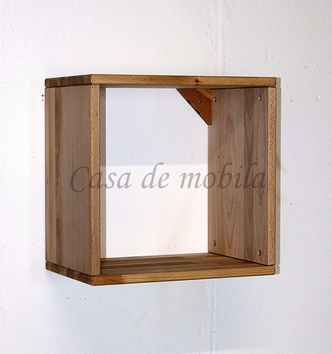 Massivholz Hängeregal TOM 39x39x26cm Kernbuche massiv natur geölt, 7230KB-01 Casa de mobila Goslar